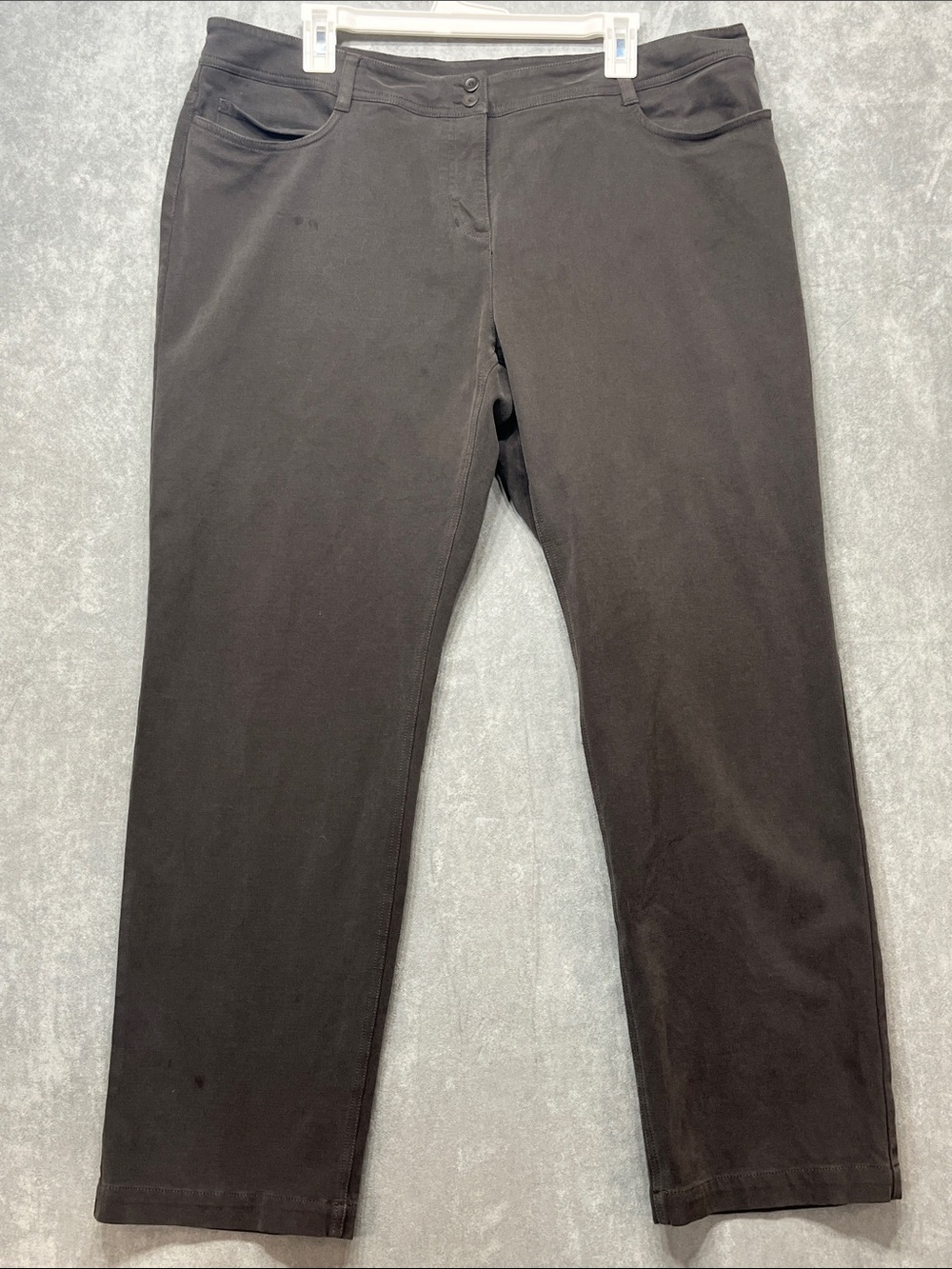 Eileen Fisher XL Black Stretch Straight Leg Pants 5 Pocket